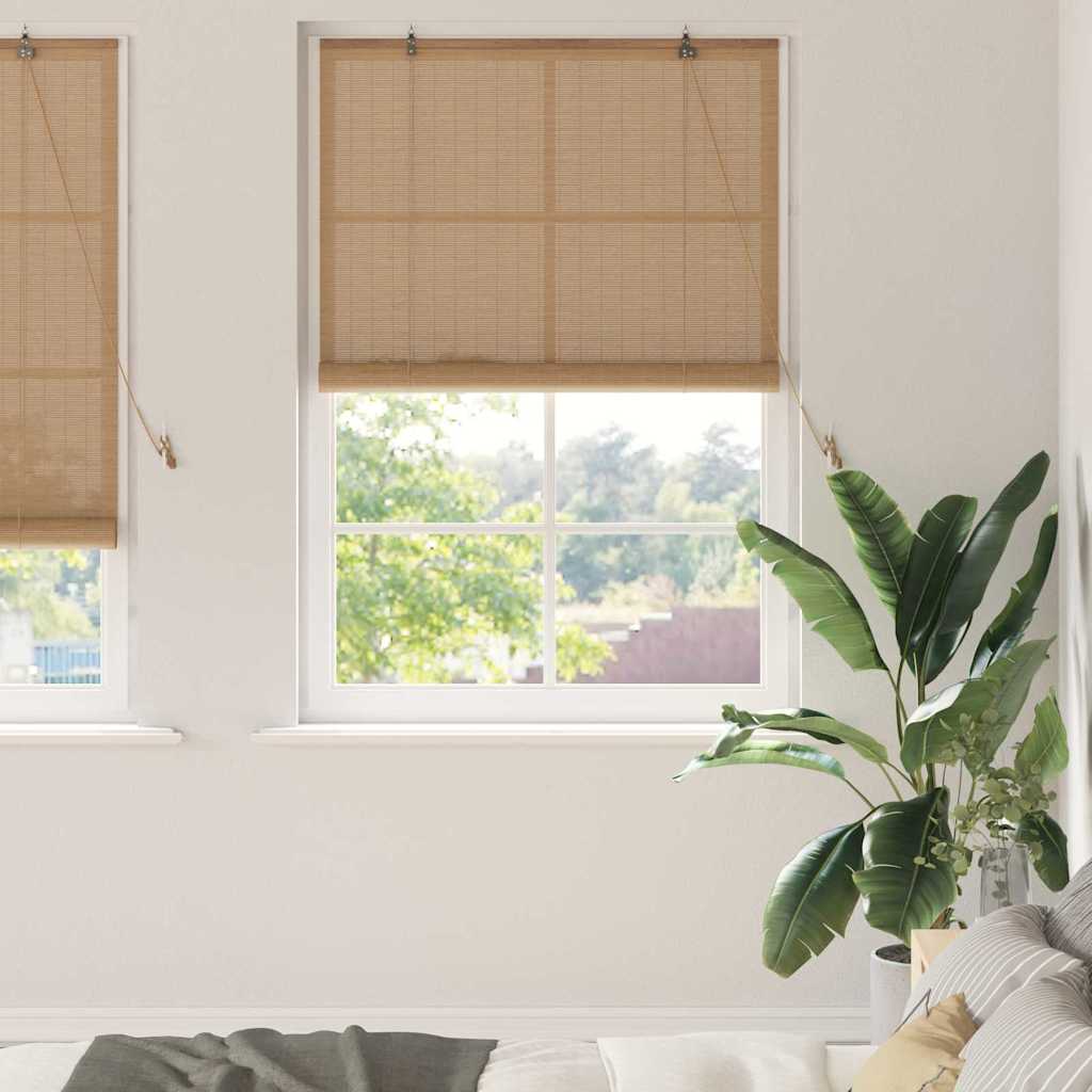 vidaXL Rolgordijn met gordijnen Bruin 60 x 160 cm Bamboe