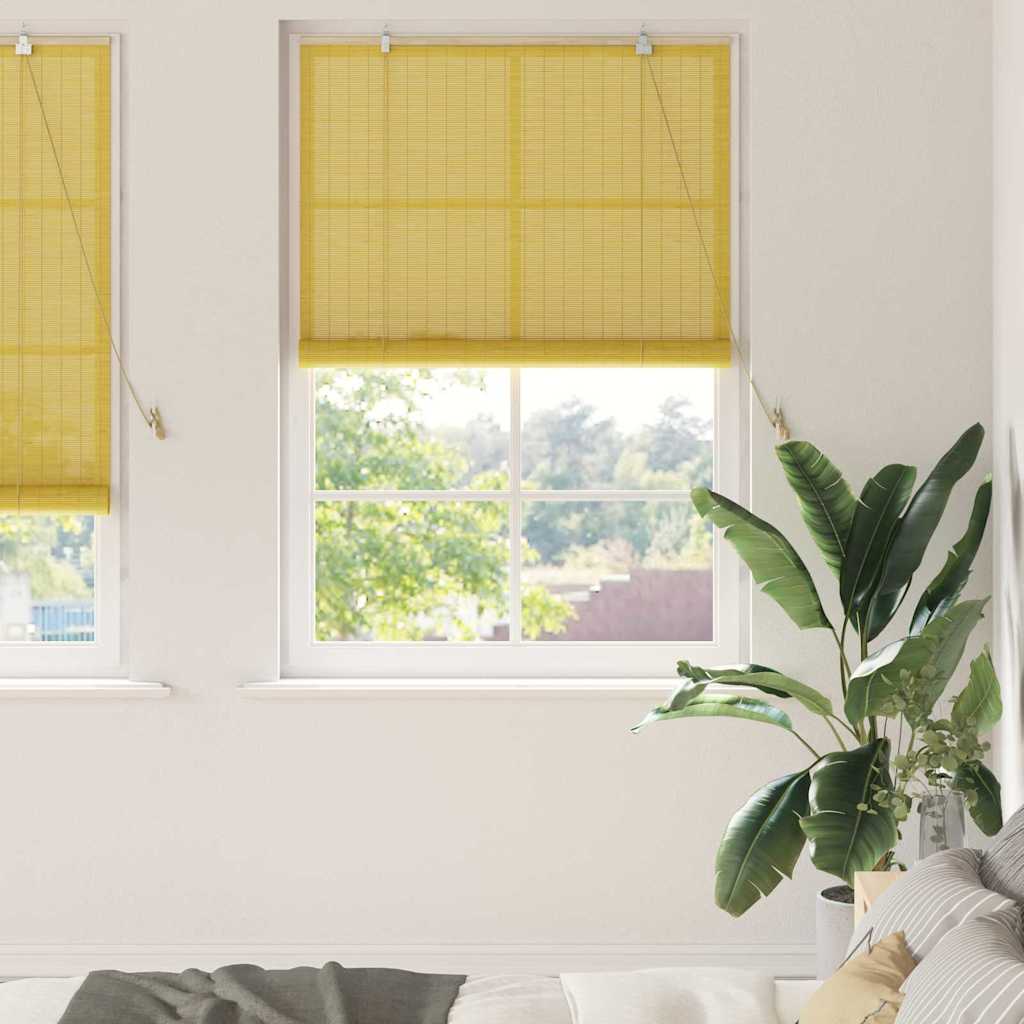 vidaXL Rolgordijn met gordijnen Bruin 60 x 160 cm Bamboe