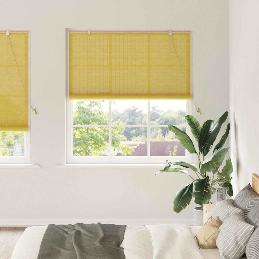 vidaXL Rolgordijn met gordijnen Bruin 60 x 160 cm Bamboe