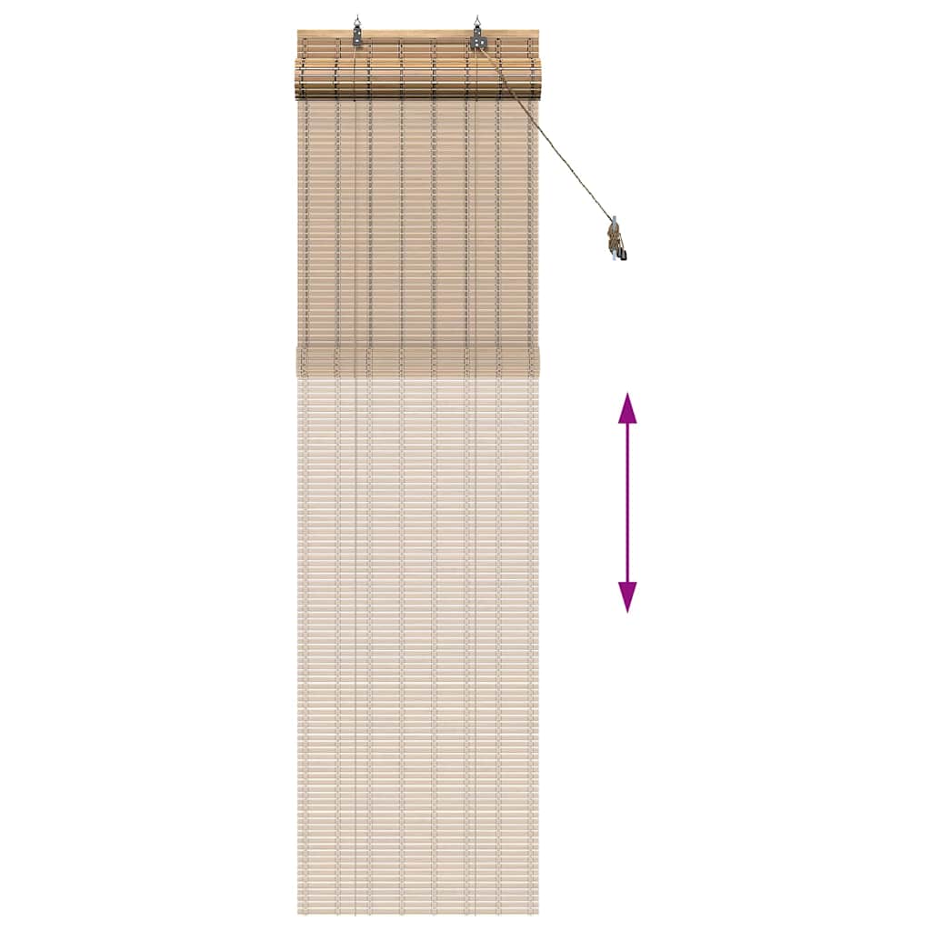 vidaXL Roller Blind with Curtains Natural 60 x 160 cm Bamboo