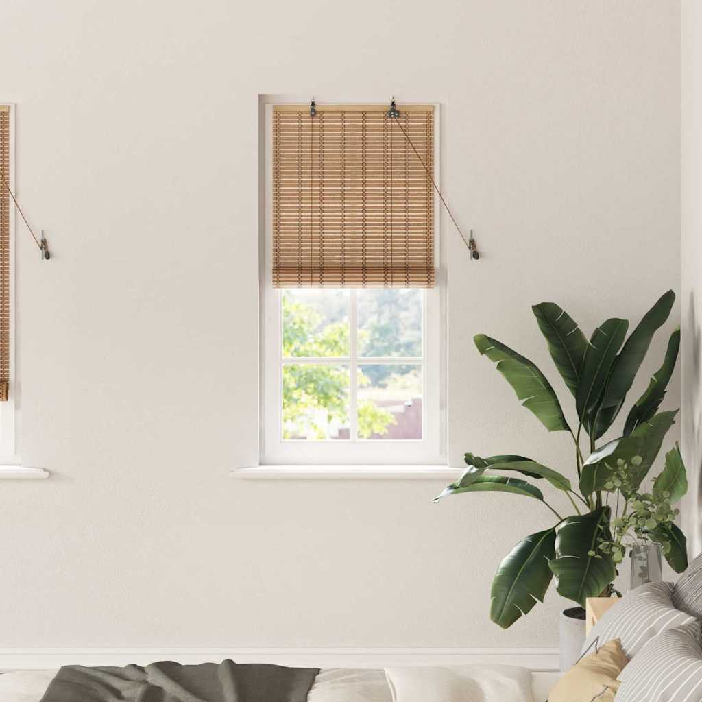 vidaXL Roller Blind with Curtains Natural 60 x 160 cm Bamboo