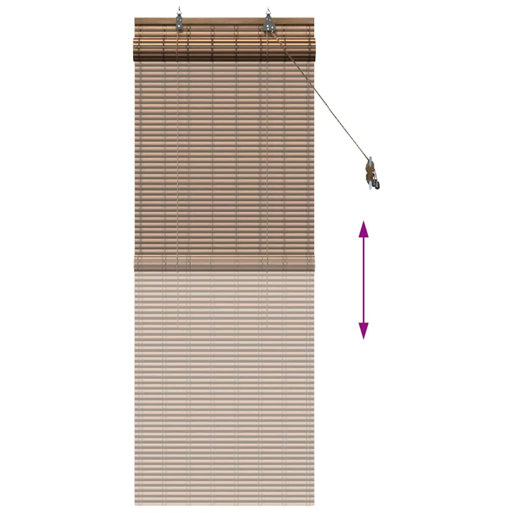 vidaXL Roller Blind with Curtains Brown 60 x 160 cm Bamboo