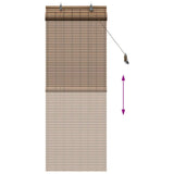 vidaXL Roller Blind with Curtains Brown 60 x 160 cm Bamboo