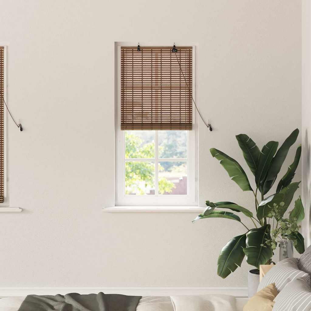 vidaXL Roller Blind with Curtains Brown 60 x 160 cm Bamboo