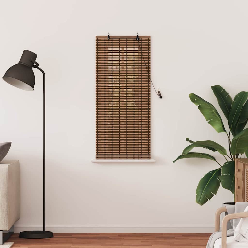 vidaXL Roller Blind with Curtains Brown 60 x 160 cm Bamboo