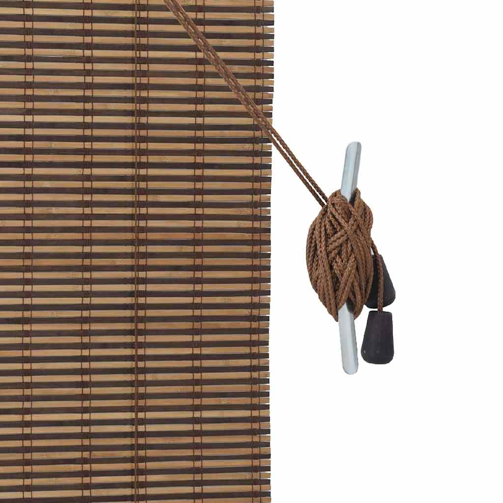vidaXL Roller Blind with Curtains Brown 60 x 160 cm Bamboo