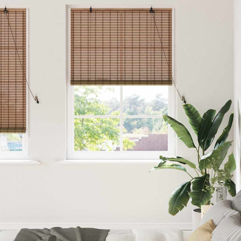 vidaXL Roller Blind with Curtains Brown 60 x 160 cm Bamboo