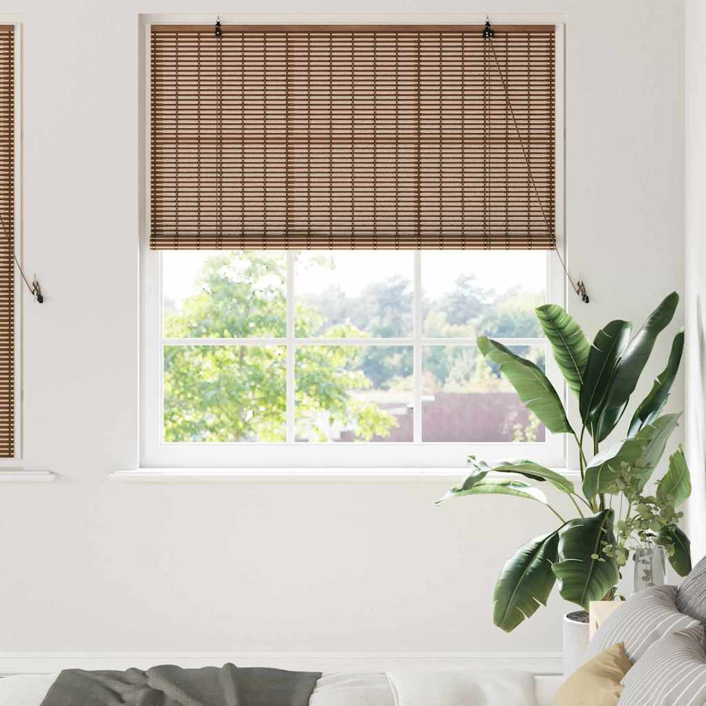 vidaXL Roller Blind with Curtains Brown 60 x 160 cm Bamboo