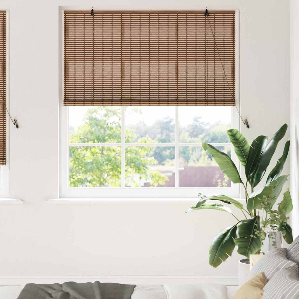 vidaXL Roller Blind with Curtains Brown 60 x 160 cm Bamboo