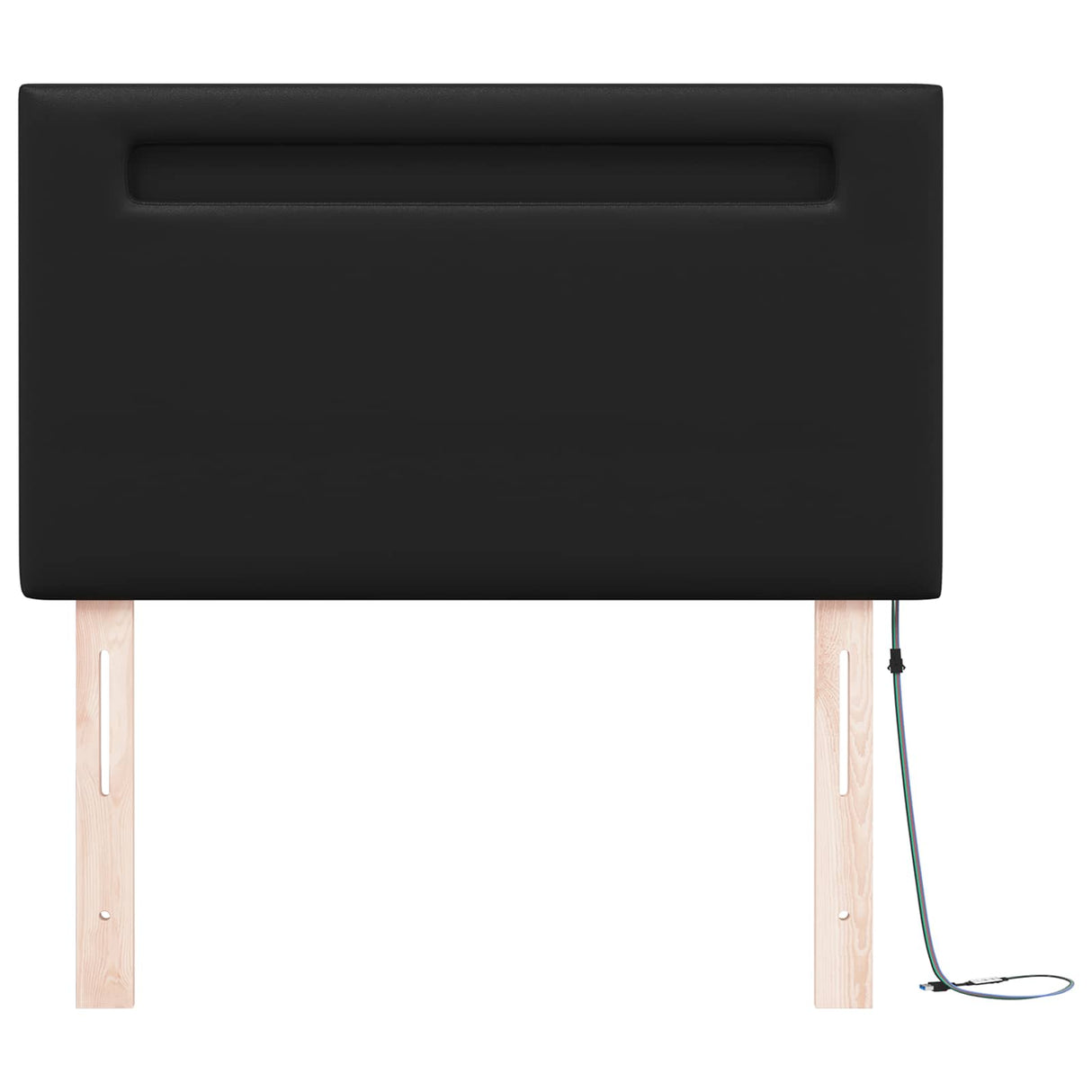 vidaXL LED Hoofdbord Zwart 90 cm Kunstleer