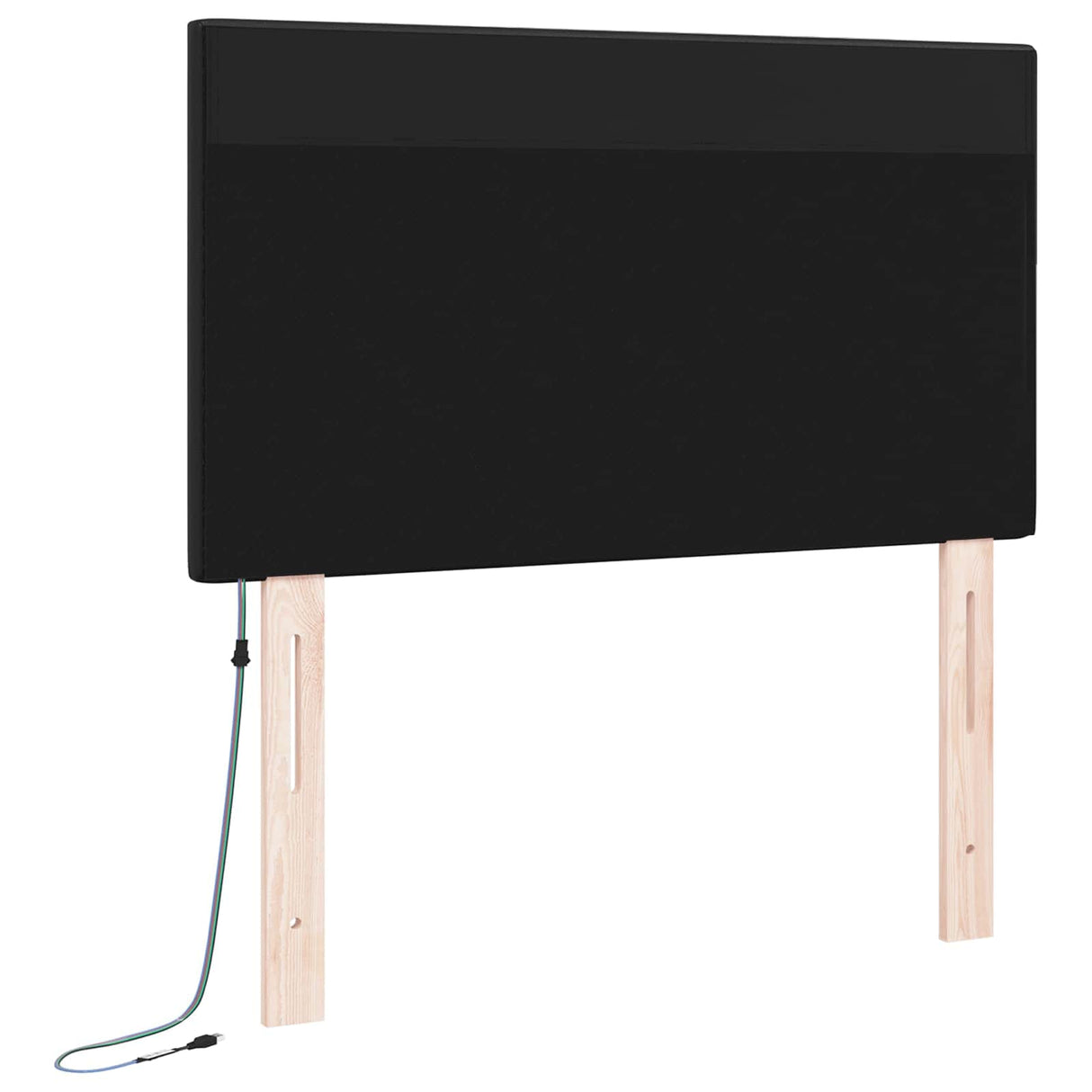 vidaXL LED Hoofdbord Zwart 90 cm Kunstleer