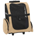 vidaXL Huisdierentrolley inklapbaar beige
