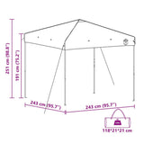 vidaXL Luifel Tent Blauw 243 x 243 x 251 cm Stof