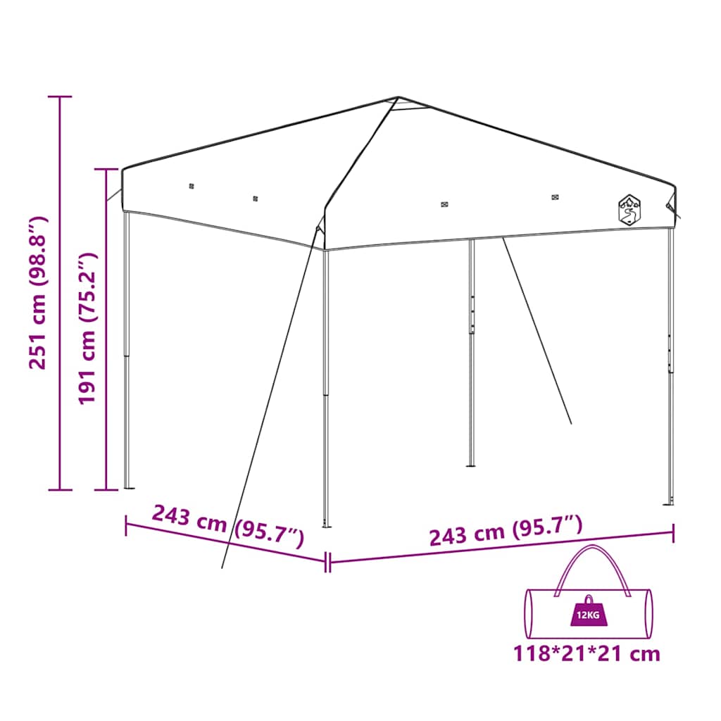 vidaXL Luifel Tent Blauw 243 x 243 x 251 cm Stof