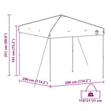 vidaXL Luifel Tent Blauw 290 x 290 x 251 cm Stof