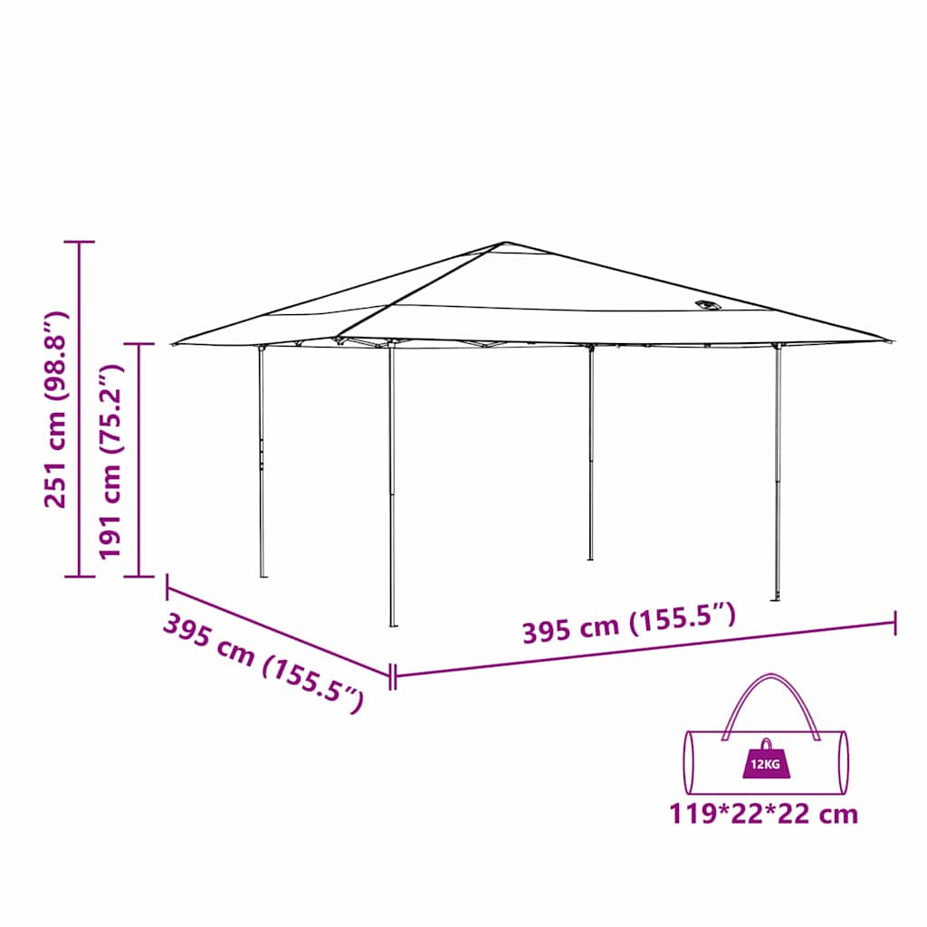vidaXL Awning Tent Blue 395 x 395 x 251 cm Fabric