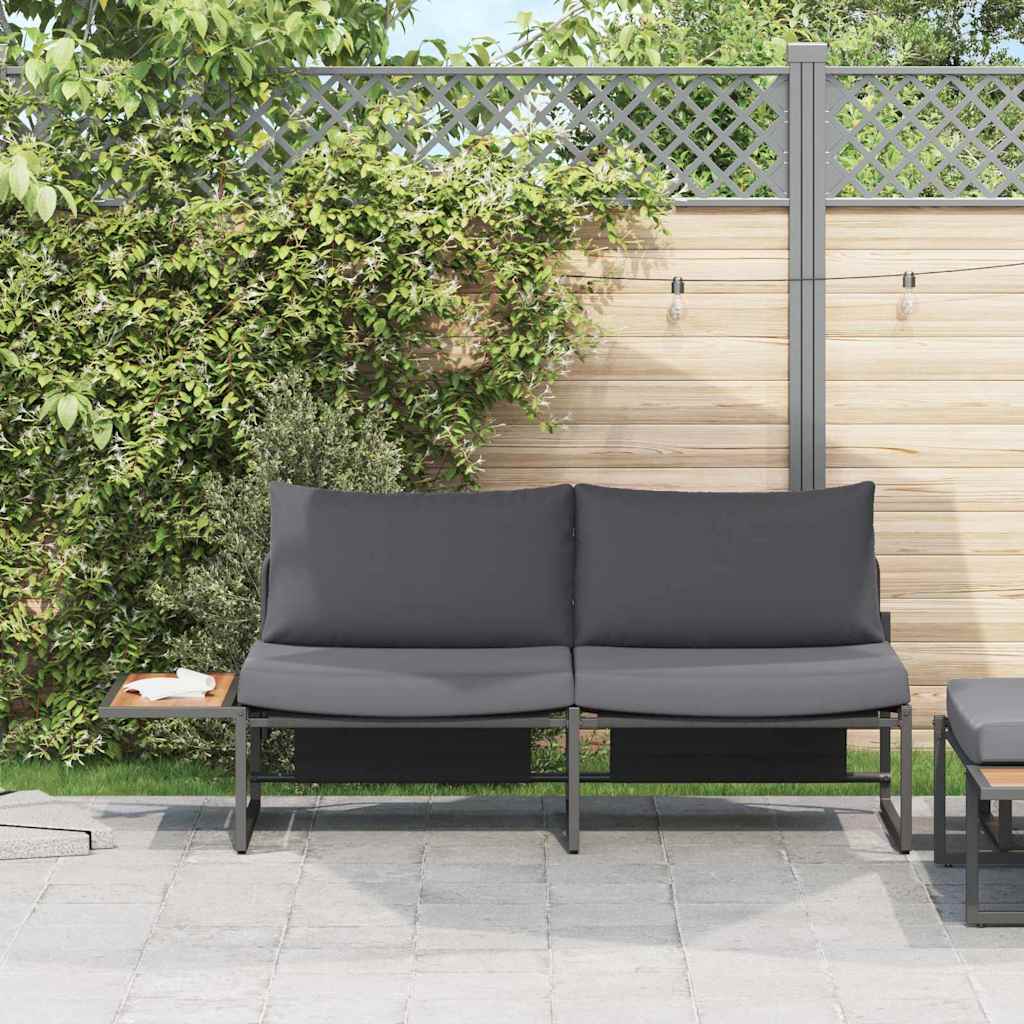 vidaXL Tuin Sofa met kussen Antraciet 200,5 x 70 x 85,5 cm Staal