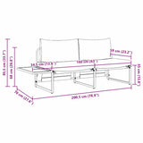 vidaXL Tuin Sofa met kussen Antraciet 200,5 x 70 x 85,5 cm Staal