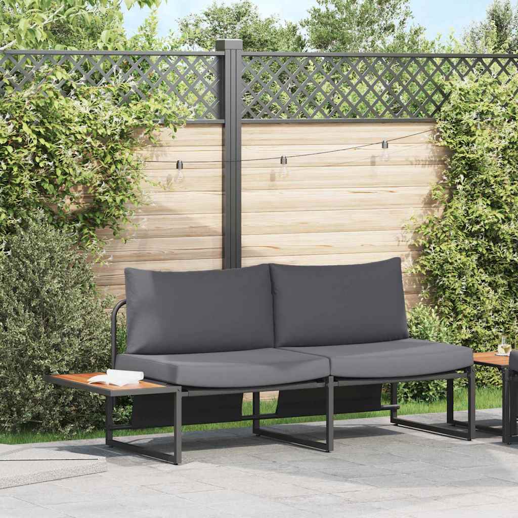 vidaXL Tuin Sofa met kussen Antraciet 200,5 x 70 x 85,5 cm Staal