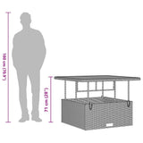 vidaXL Tuin Eettafel Set Zwart poly rattan