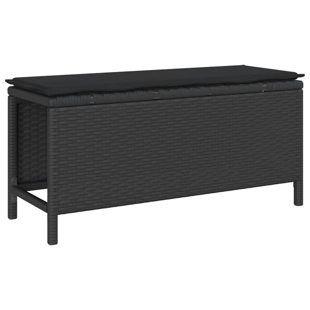 vidaXL Tuin Eettafel Set Zwart poly rattan