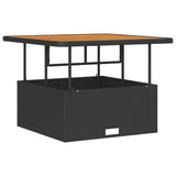 vidaXL Tuin Eettafel Set Zwart poly rattan
