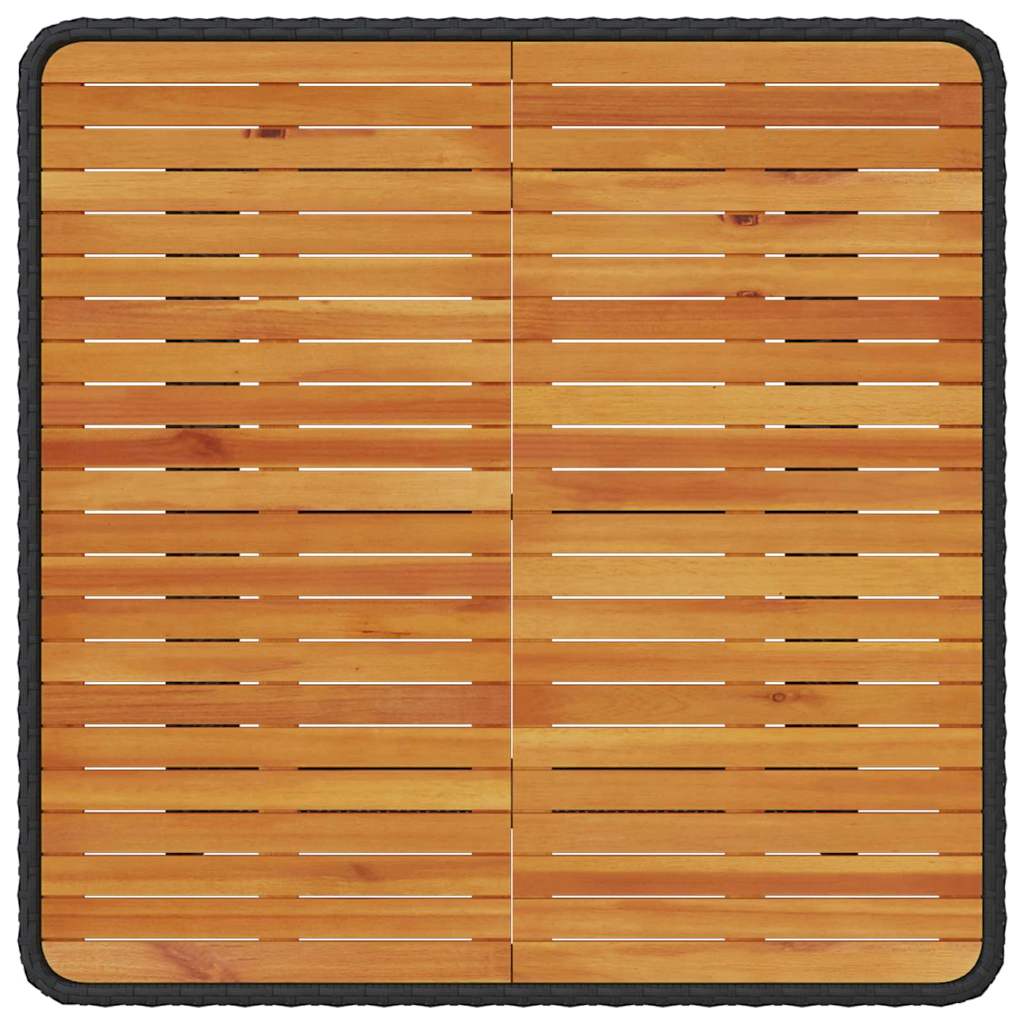 vidaXL Tuin Eettafel Set Zwart poly rattan