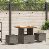 vidaXL Tuin Eettafel Set Zwart poly rattan