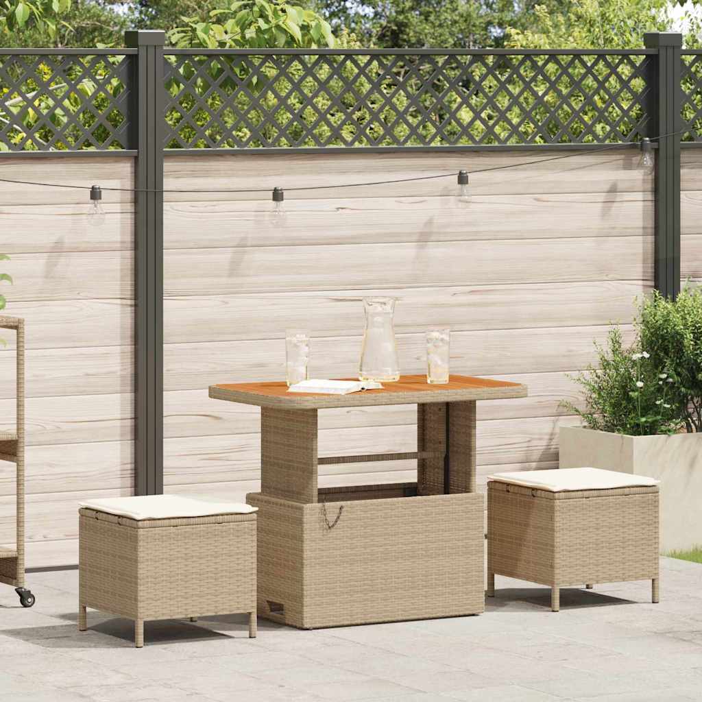 vidaXL Tuin Eettafel Set Zwart poly rattan