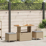 vidaXL Tuin Eettafel Set Zwart poly rattan