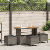 vidaXL Tuin Eettafel Set Zwart poly rattan