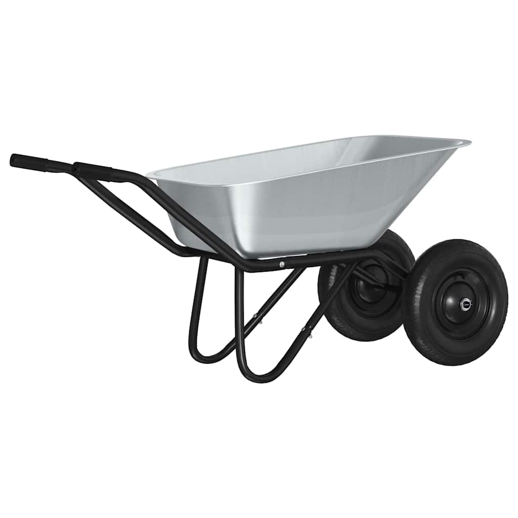 vidaXL Kruiwagen Zilver en Zwart 137 x 60 x 65,5 cm Staal