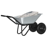 vidaXL Kruiwagen Zilver en Zwart 137 x 60 x 65,5 cm Staal