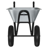 vidaXL Kruiwagen Zilver en Zwart 137 x 60 x 65,5 cm Staal