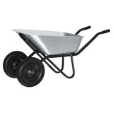 vidaXL Kruiwagen Zilver en Zwart 137 x 60 x 65,5 cm Staal