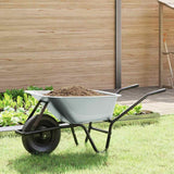 vidaXL Kruiwagen Zilver en Zwart 137 x 60 x 65,5 cm Staal