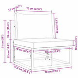 vidaXL Buiten Meubilair Zwart en Anthraciet 70 x 71,5 x 71 cm Metaal