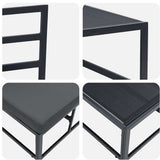 vidaXL Buiten Meubilair Zwart en Anthraciet 70 x 71,5 x 71 cm Metaal