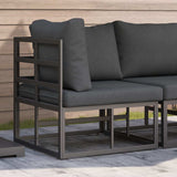 vidaXL Buiten Meubilair Zwart en Anthraciet 70 x 71,5 x 71 cm Metaal