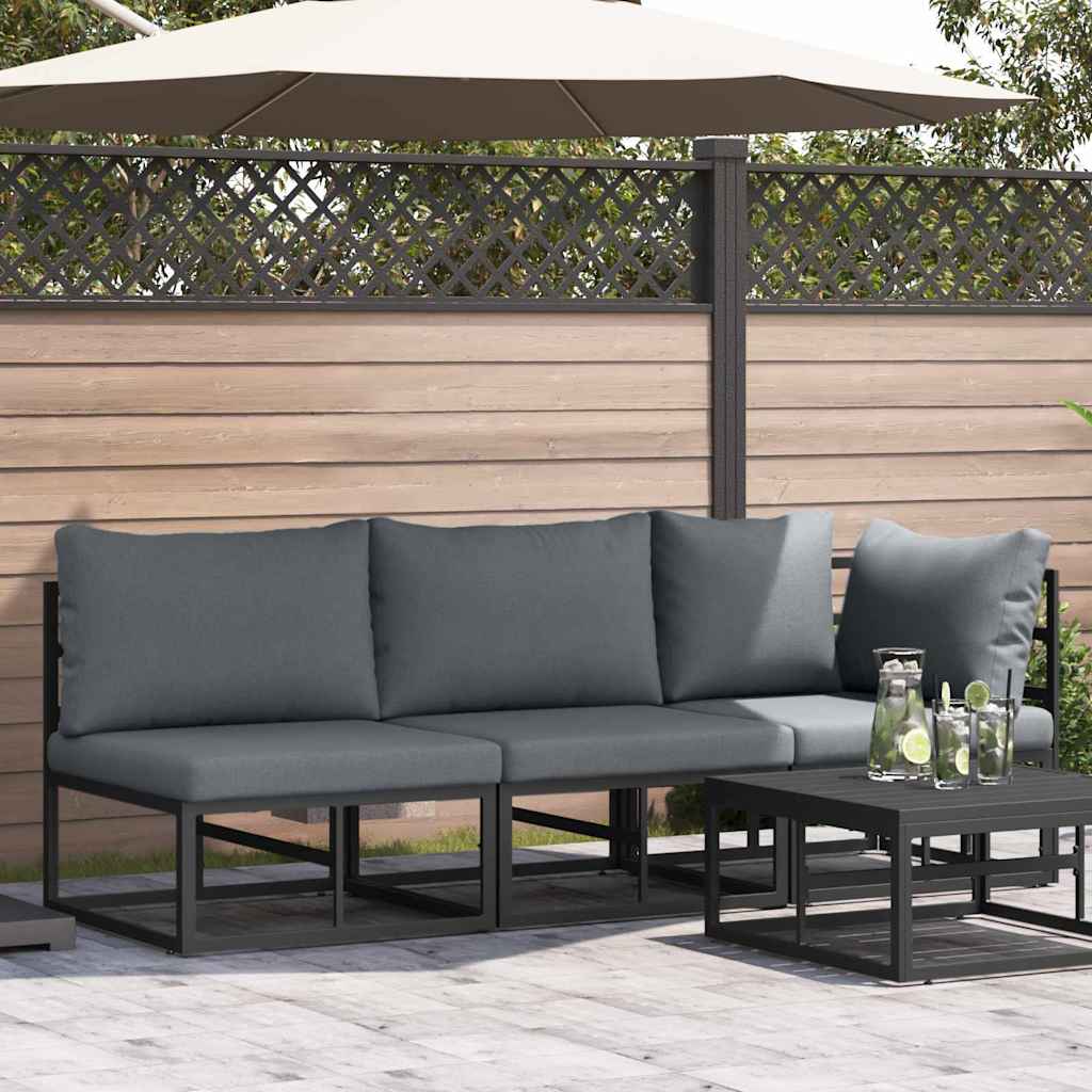 vidaXL Buiten Meubilair Zwart en Anthraciet 70 x 71,5 x 71 cm Metaal