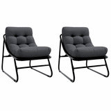 vidaXL Tuinmeubelen 2 pcs Zwart 60,5 x 81 x 71 cm Gepoedercoat staal