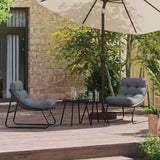 vidaXL Tuinmeubelen 2 pcs Zwart 60,5 x 81 x 71 cm Gepoedercoat staal