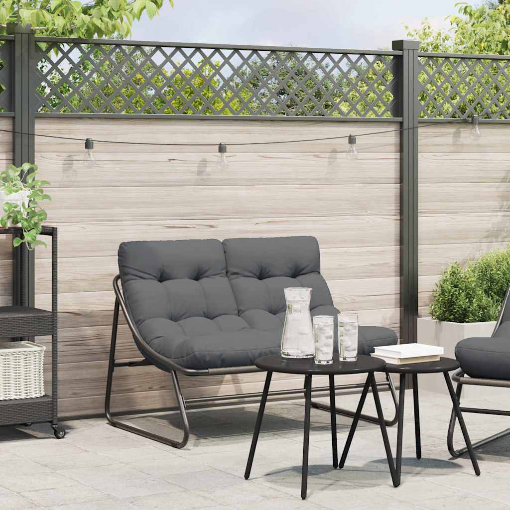 vidaXL Tuinmeubelen 2 pcs Zwart 60,5 x 81 x 71 cm Gepoedercoat staal