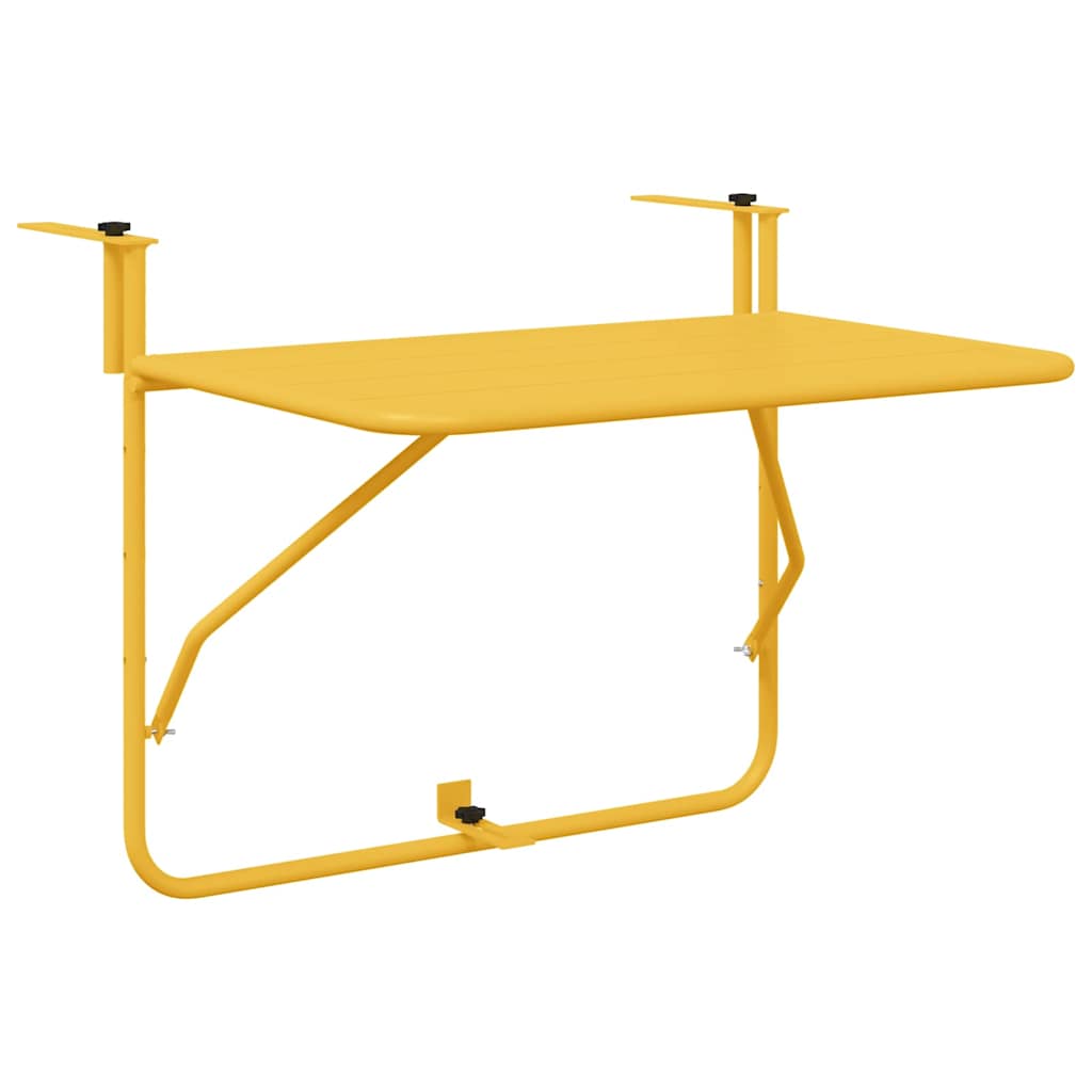 vidaXL Balkontafel 60x40 cm staal zwart