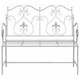 vidaXL Garden Bench Antique white 104 x 54 x 93 cm Steel