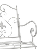 vidaXL Garden Bench Antique white 104 x 54 x 93 cm Steel