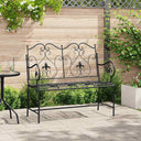vidaXL Garden Bench Antique white 104 x 54 x 93 cm Steel