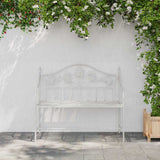 vidaXL Tuinbank Antiek wit 104 x 52,5 x 89 cm Staal