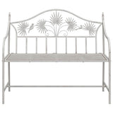 vidaXL Tuinbank Antiek wit 104 x 52,5 x 89 cm Staal