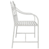 vidaXL Tuinbank Antiek wit 104 x 52,5 x 89 cm Staal